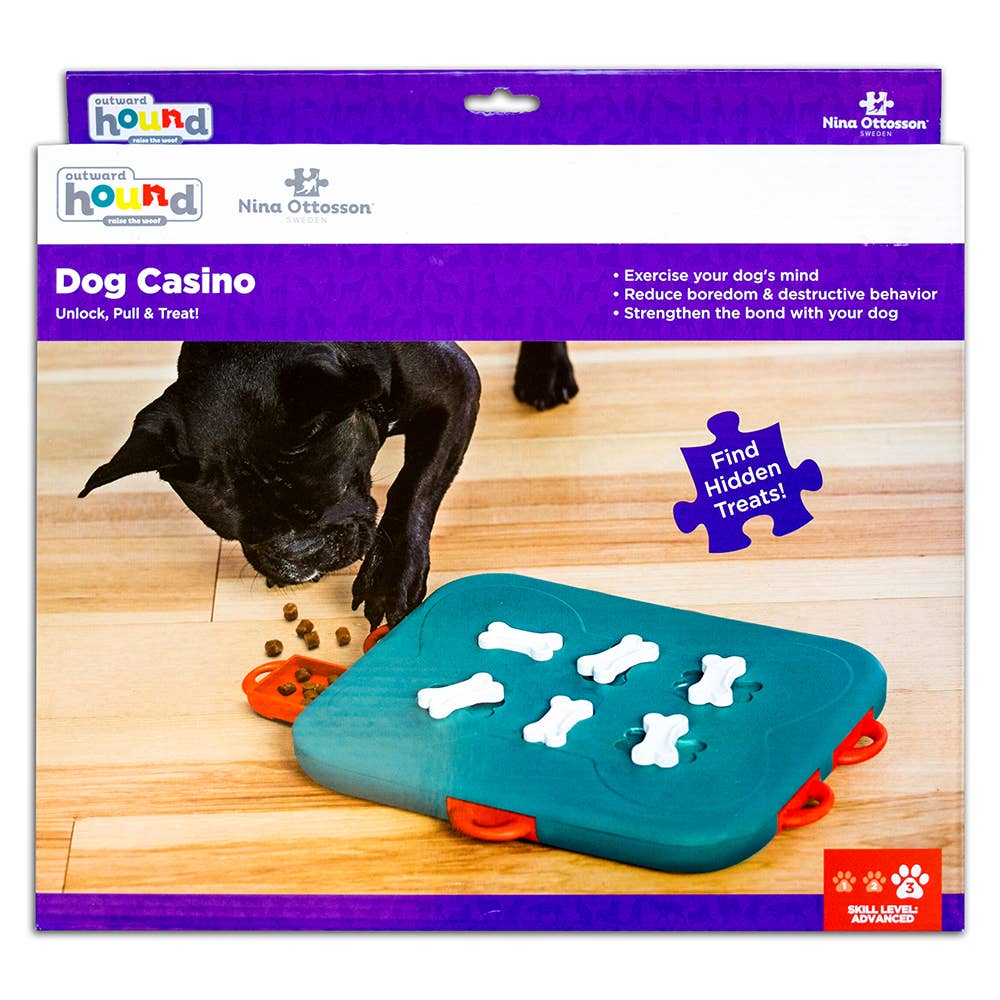 Nina Ottosson Dog Casino Interactive Treat Puzzle Toy Level 3 - Dog.Dog.Cat.