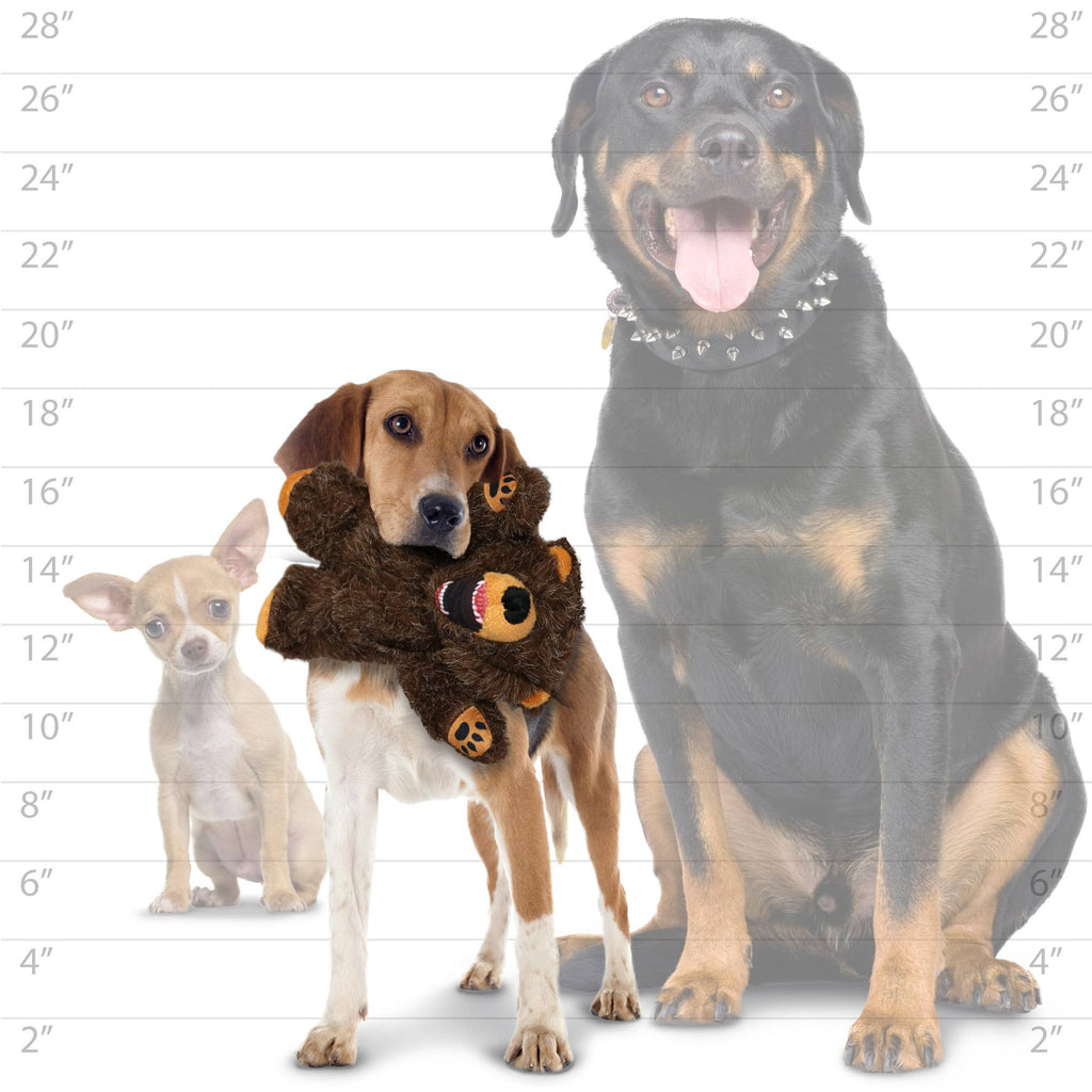 Tuffy Dog Toys - VIP Products - Mighty Jr Angry Animals Bear, Plush, Squeaky Dog Toy - Dog.Dog.Cat.