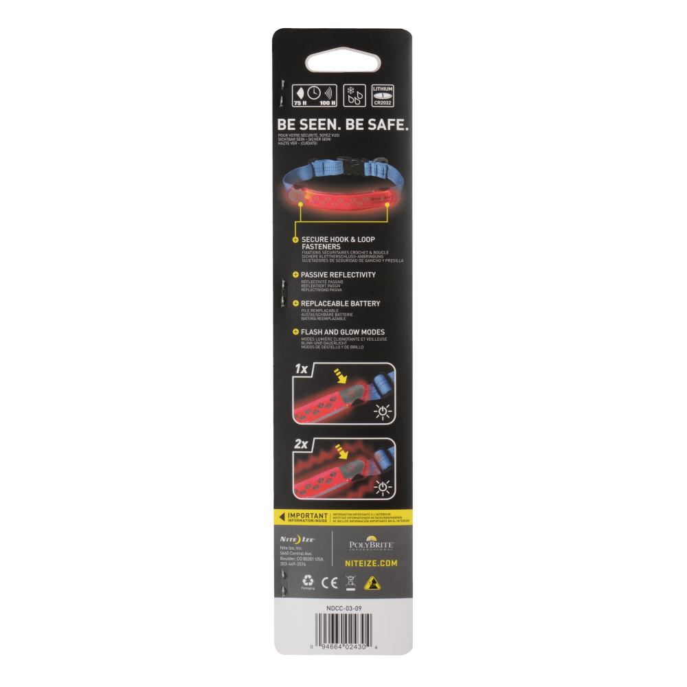 Nite Ize NiteDog LED Collar Cover - Grey - Dog.Dog.Cat.