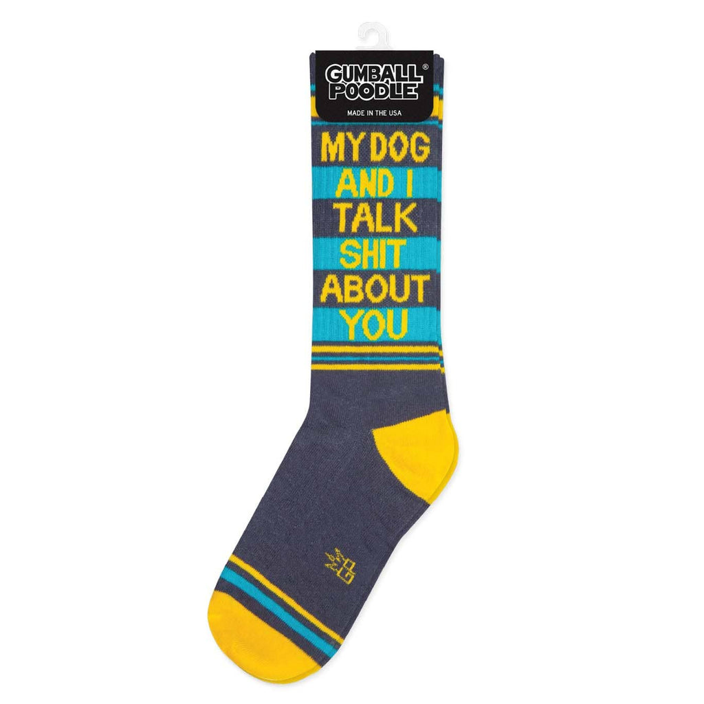 My Dog And I Talk Shit About You Gym Crew Socks - Dog.Dog.Cat.