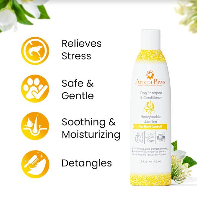 Aroma Paws - 13.5 Oz. Shampoo Honeysuckle Jasmine - Dog.Dog.Cat.