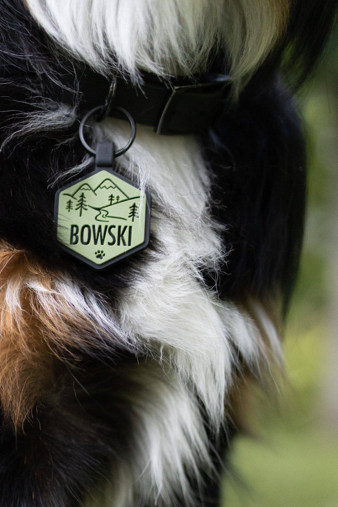 Besties Pets - Mountain Adventure Silicone Dog ID Tag - Dog.Dog.Cat.