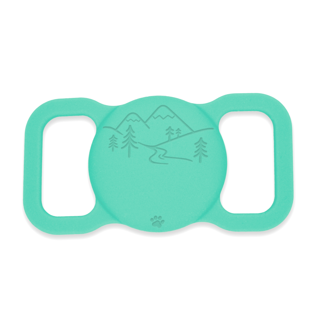 Besties Pets - Mountain Adventure Silicone Pet AirTag Holder - Personalized - Dog.Dog.Cat.