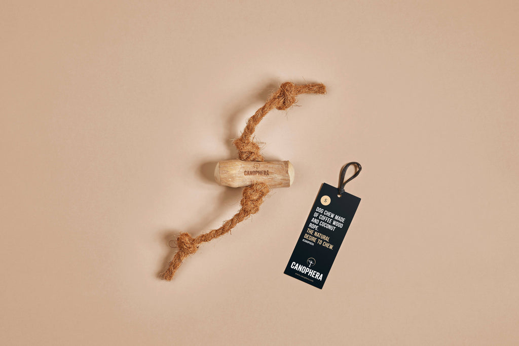 Dog Chew Made of Coffee Wood and Coconut Rope. - Dog.Dog.Cat.