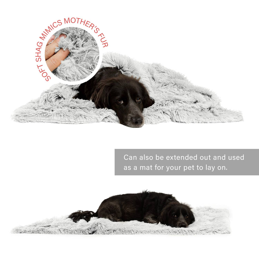 Best Friends by Sheri Blanket Shag Frost 40x50 - Dog.Dog.Cat.