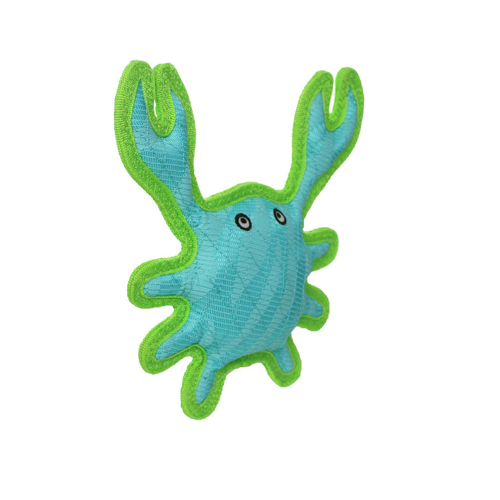 Tuffy Dog Toys - VIP Products - DuraForce Crab Tiger - Blue/Green, Durable, Squeaky Dog Toy - Dog.Dog.Cat.