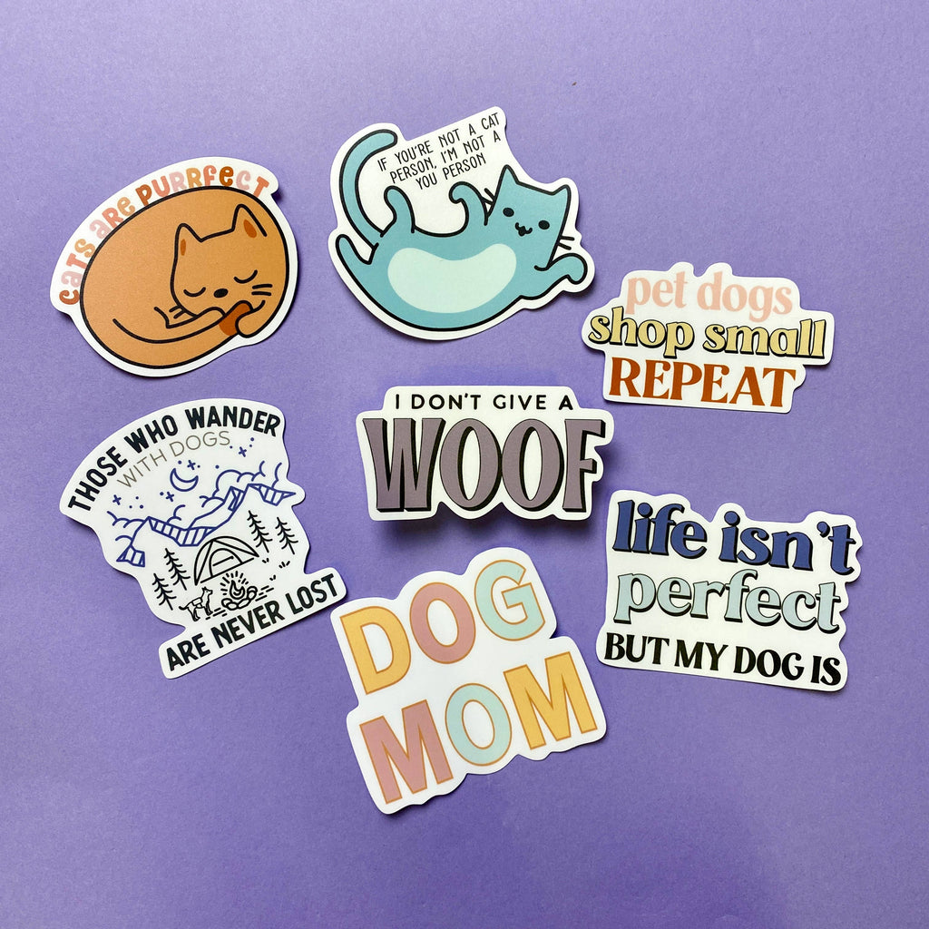 The Dapper Paw - I Don't Give a Woof, Dog Lover Die Cut Sticker - Dog.Dog.Cat.