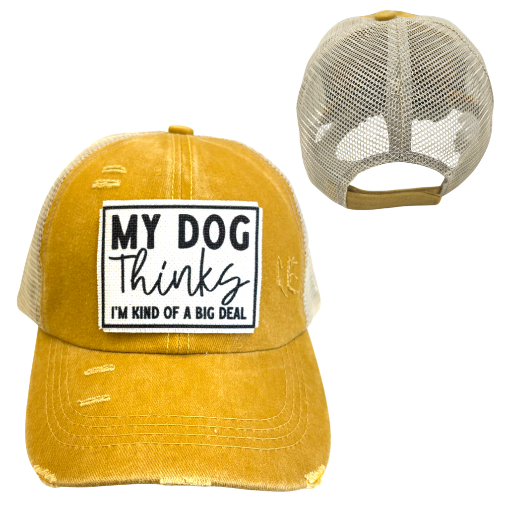 MY DOG THINKS I'M KIND OF A BIG DEAL HATS | DISTRESSED - Dog.Dog.Cat.