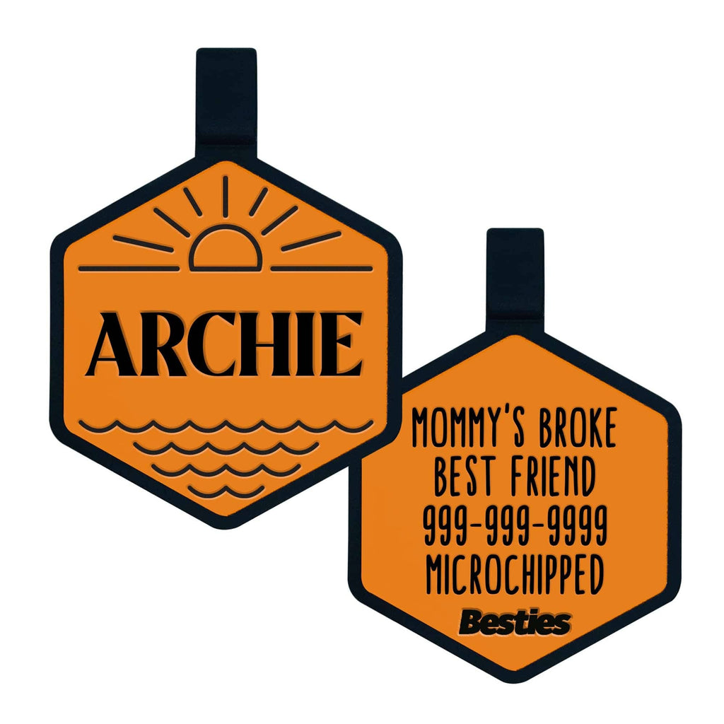 Besties Pets - Salt and Sun Silicone Dog ID Tag - Dog.Dog.Cat.