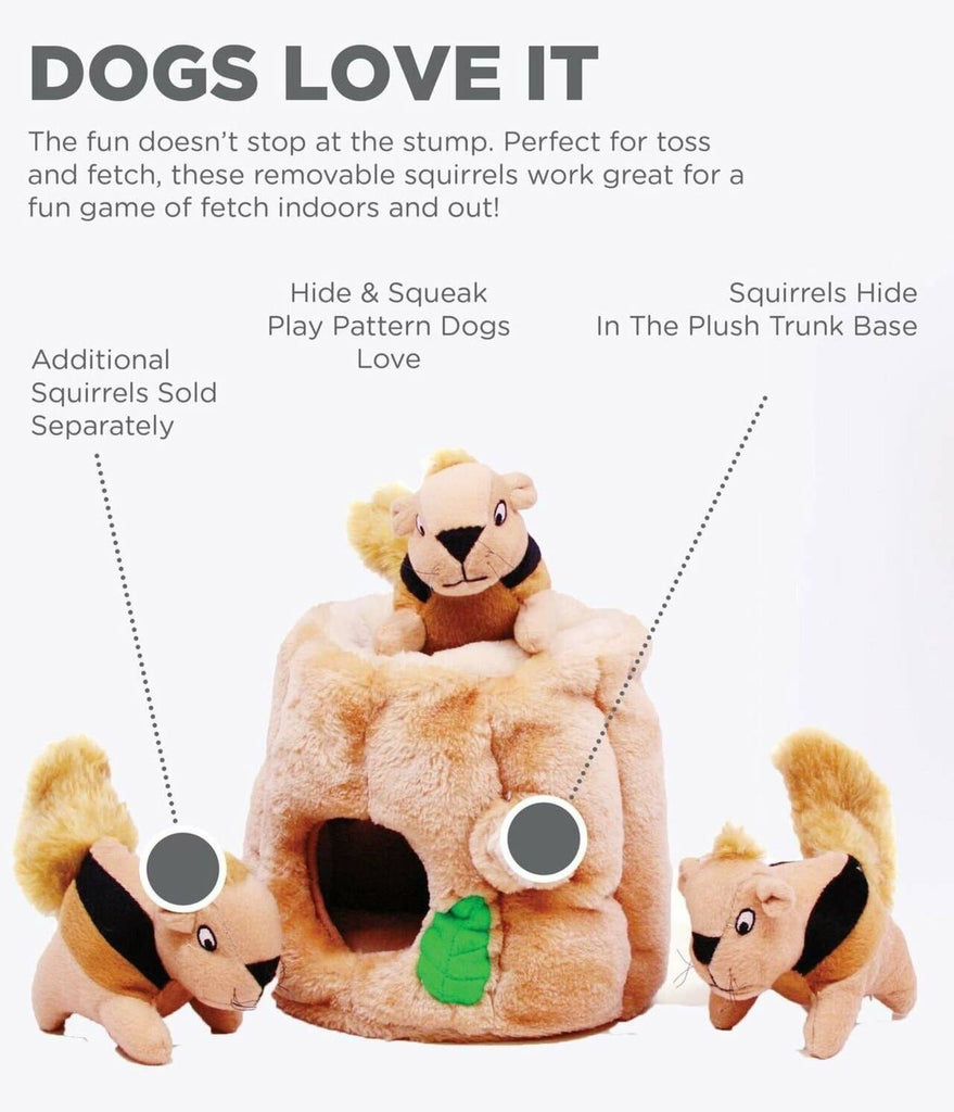 Outward Hound Hide A Squirrel Plush Dog Puzzle Toy Brown SM - Dog.Dog.Cat.