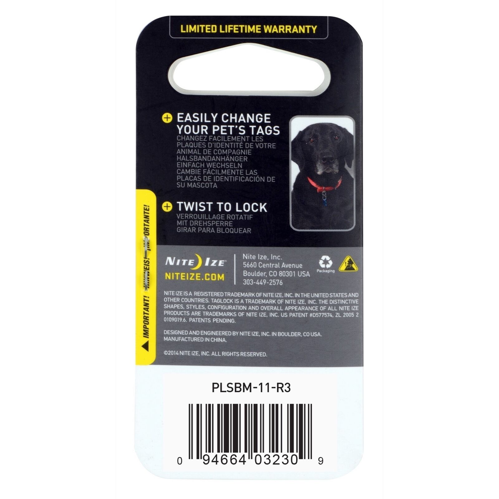 Nite Ize S-Biner TagLock Stainless Steel Stainless - Dog.Dog.Cat.