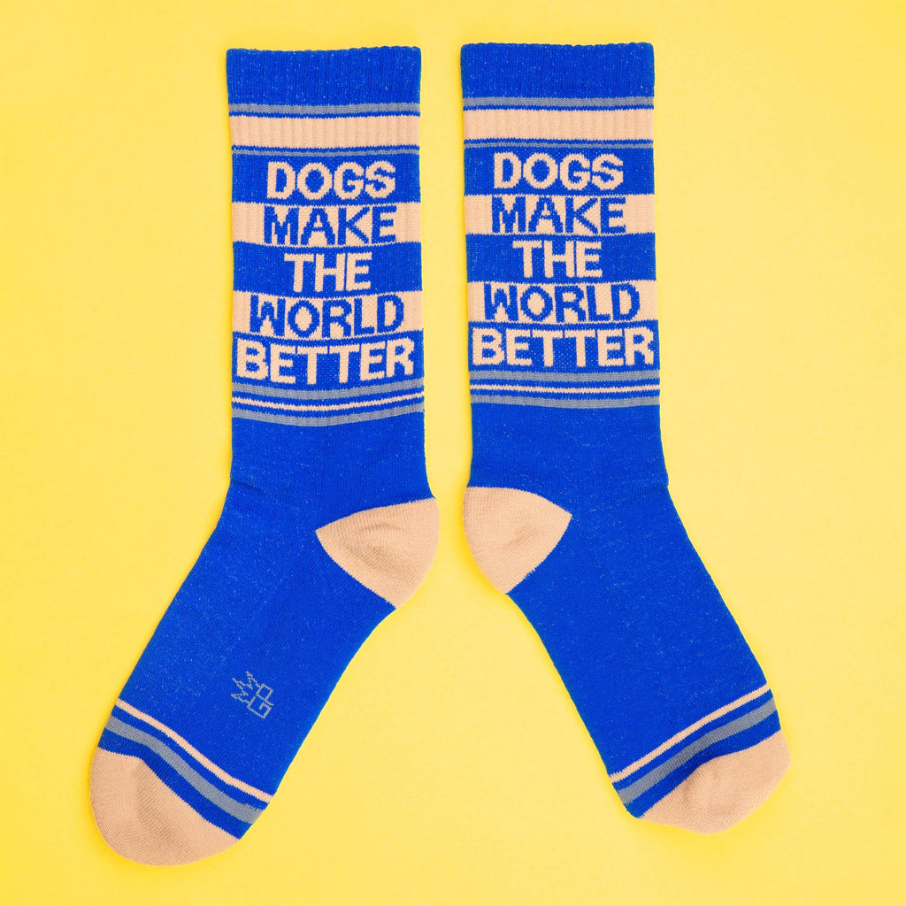 Dogs Make The World Better Gym Crew Socks - Dog.Dog.Cat.