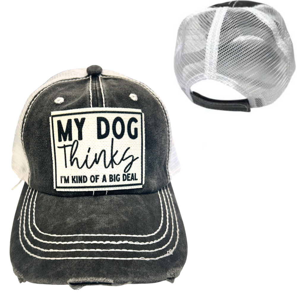 MY DOG THINKS I'M KIND OF A BIG DEAL HATS | DISTRESSED - Dog.Dog.Cat.