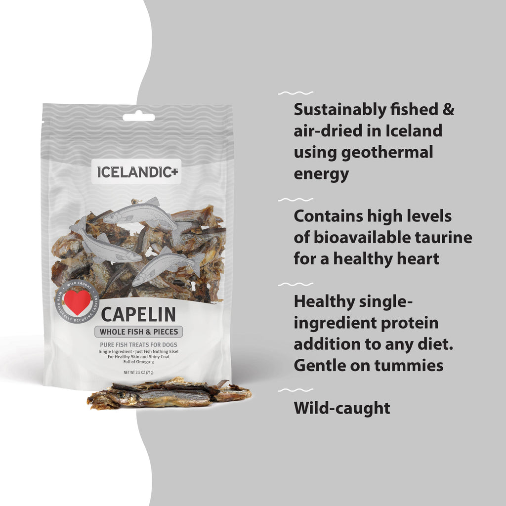 Icelandic+ - Icelandic+ Capelin Whole Fish & Pieces Dog Treat - Dog.Dog.Cat.