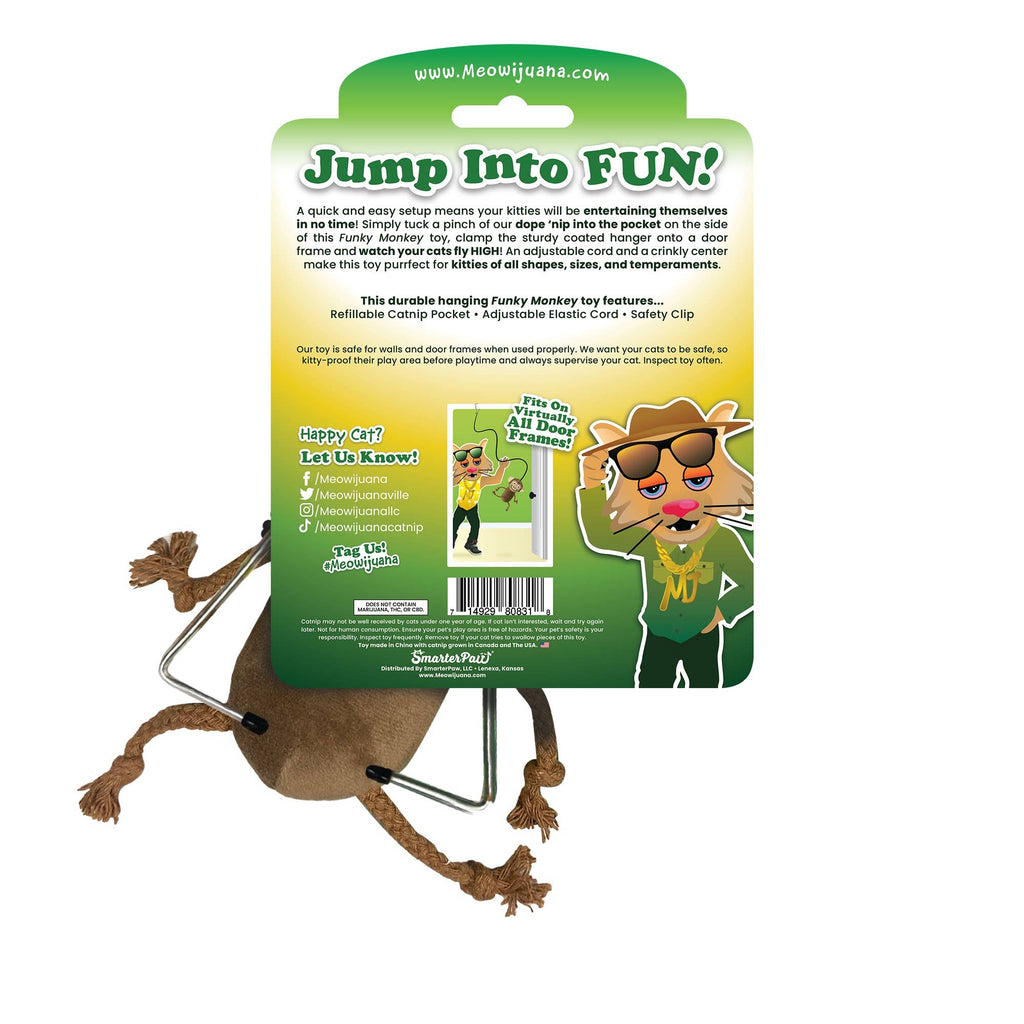 Meowijuana Jump 'n' Jamb Funky Monkey Cat Toy - Dog.Dog.Cat.