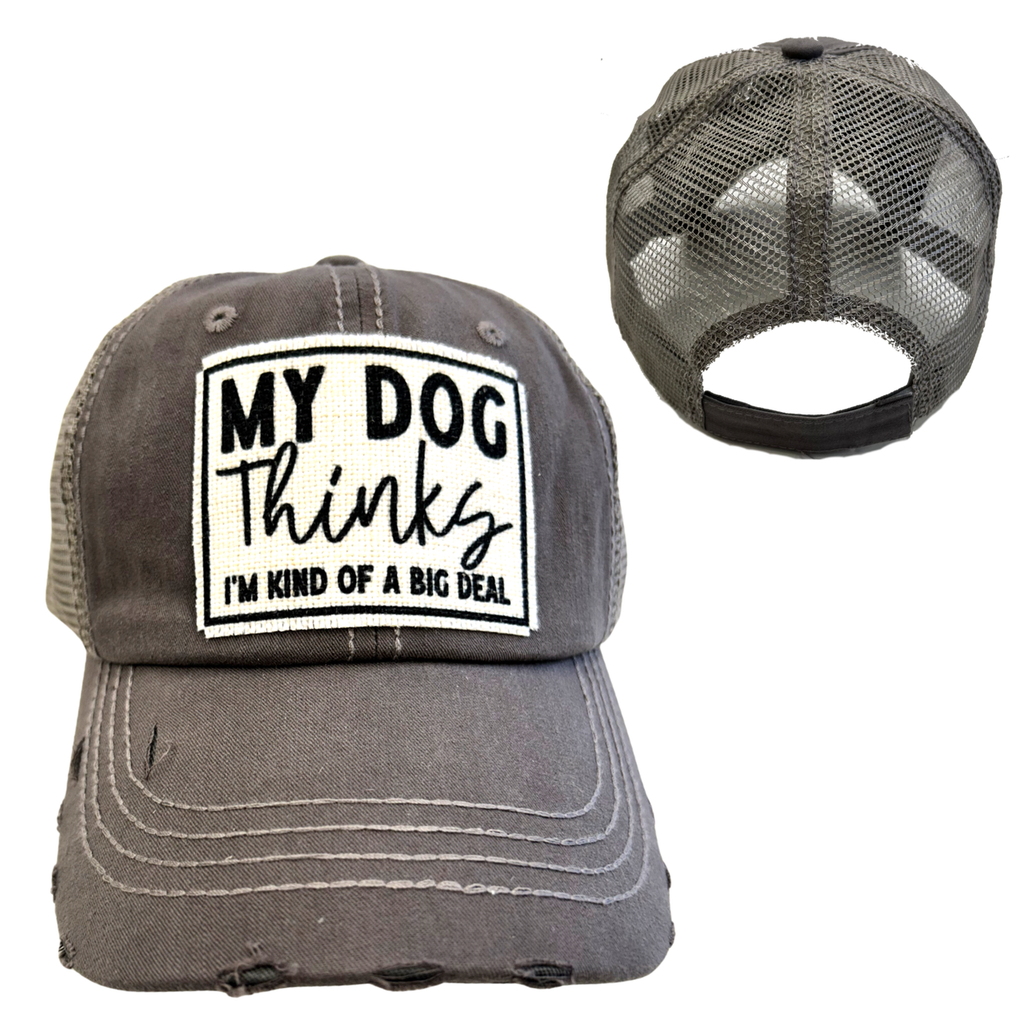 MY DOG THINKS I'M KIND OF A BIG DEAL HATS | DISTRESSED - Dog.Dog.Cat.