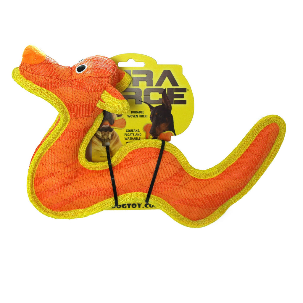 Tuffy Dog Toys - VIP Products - DuraForce Dragon Tiger - Orange, Durable, Squeaky Dog Toy - Dog.Dog.Cat.