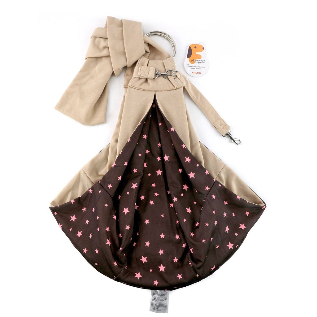 Furry Fido Pet Supplies - Furry Fido Khaki Adjustable Pocket Pet Sling - Dog.Dog.Cat.