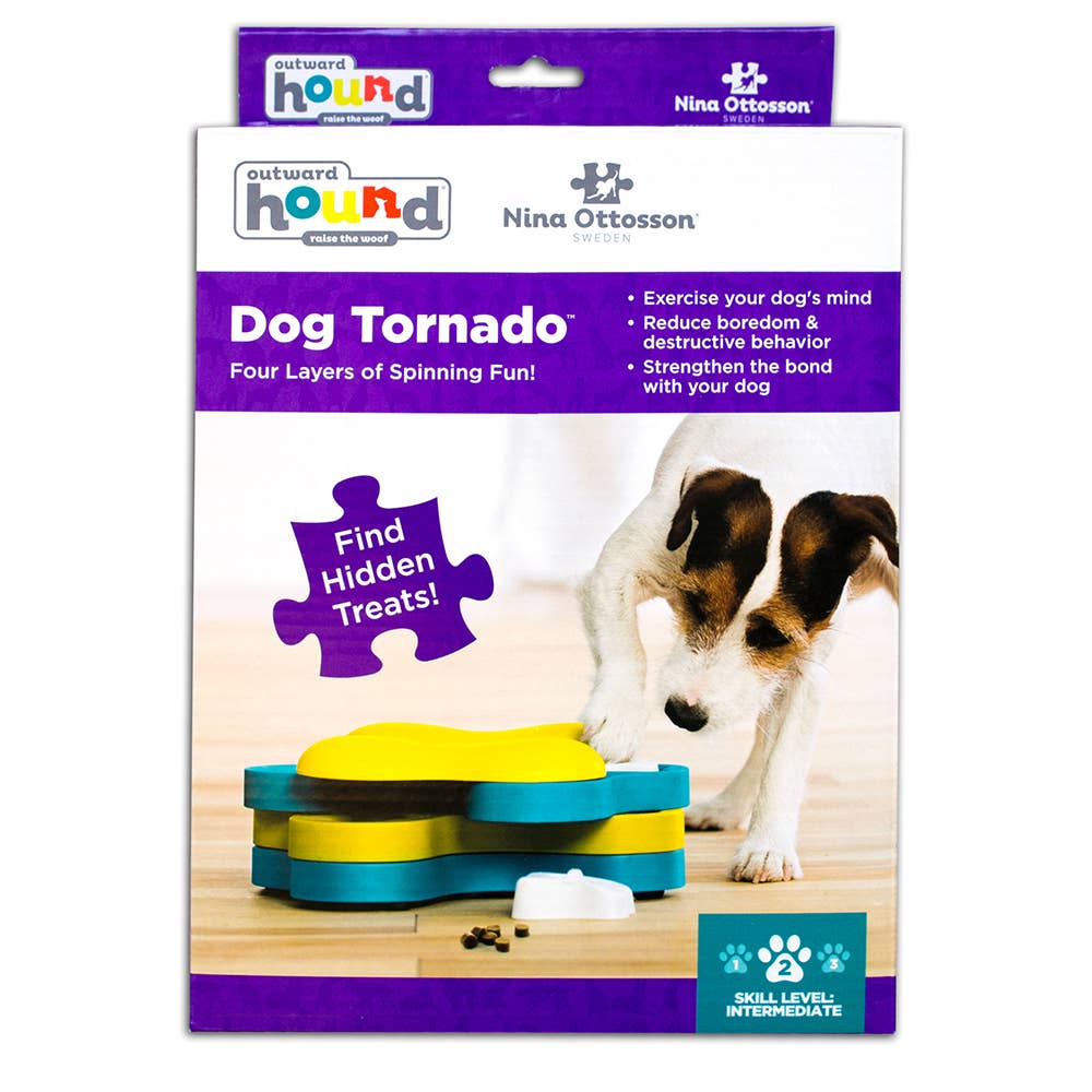 Nina Ottosson Dog Tornado Interactive Dog Toy Blue/Yellow - Dog.Dog.Cat.