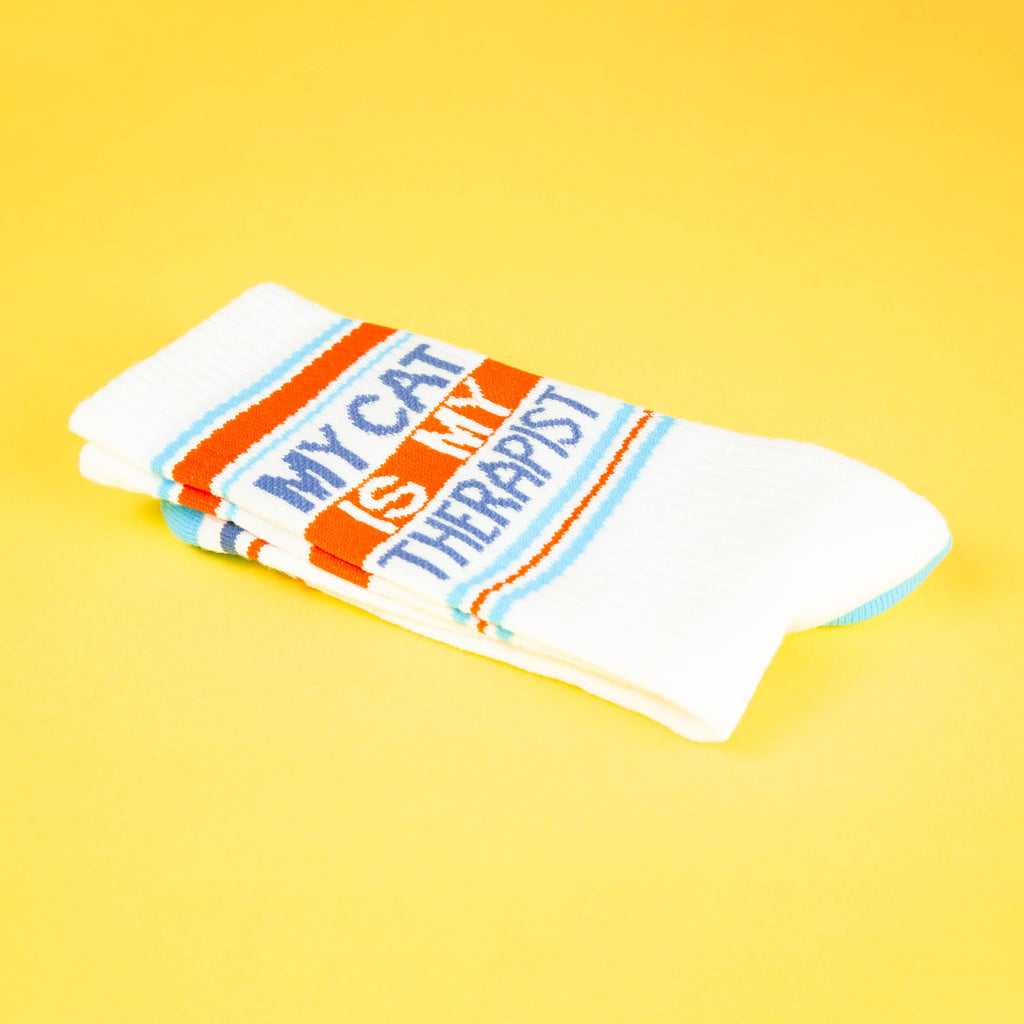 Gumball Poodle - My Cat Is My Therapist Gym Crew Socks - Dog.Dog.Cat.