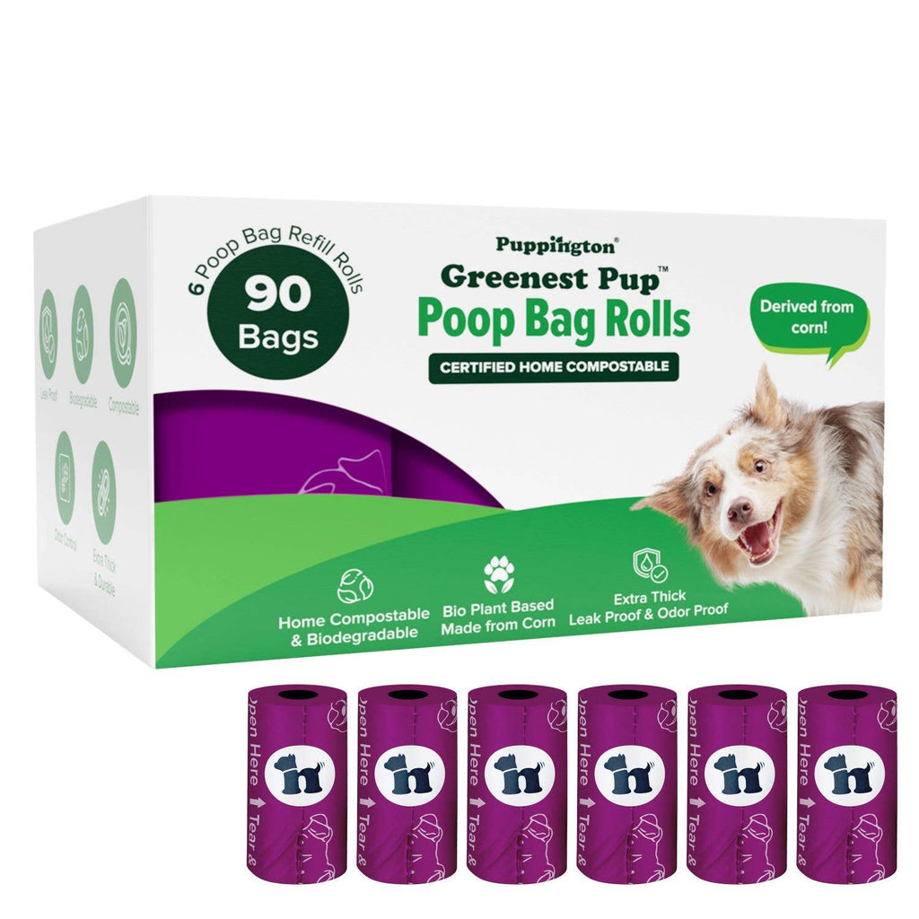 Puppington - Triple-Certified Compostable Thick Dog Poop Bags - Dog.Dog.Cat.