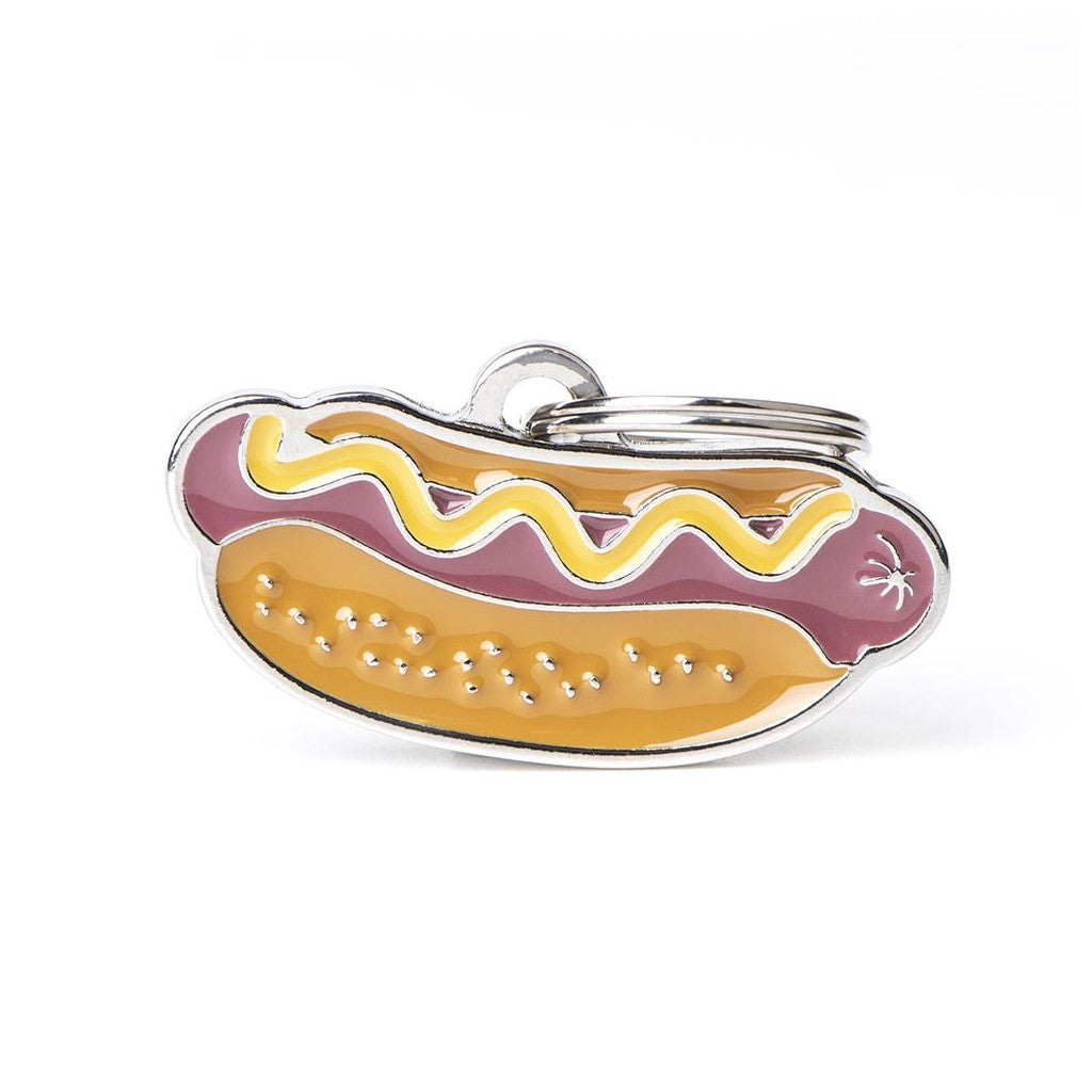 Food Hot-Dog ID Tag - MyFamily - Dog.Dog.Cat.