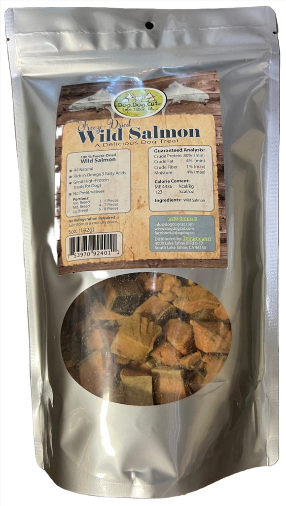 Dog Dog Cat Freeze Dried Treats - Salmon : 5 oz - Dog.Dog.Cat.