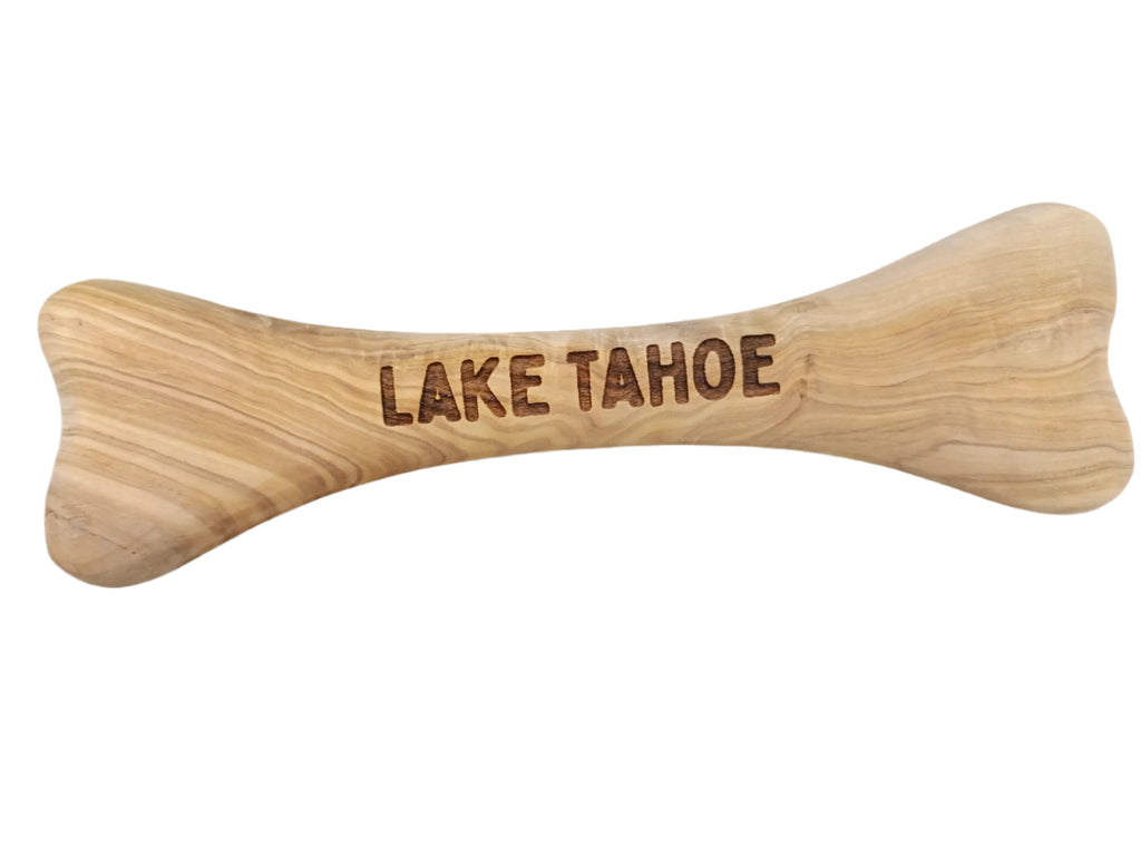 Olive Wood Dog Bone Toy/chew - Lake Tahoe - Dog.Dog.Cat.