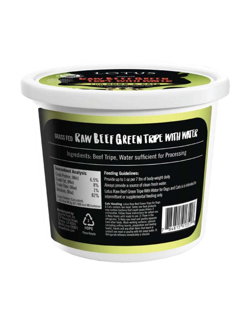 Lotus Dog or Cat Raw Grain Free Beef Tripe - Dog.Dog.Cat.