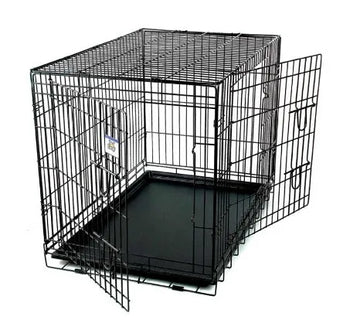 MClovin's Double Door Wire Crate-Black : 24" - Dog.Dog.Cat.