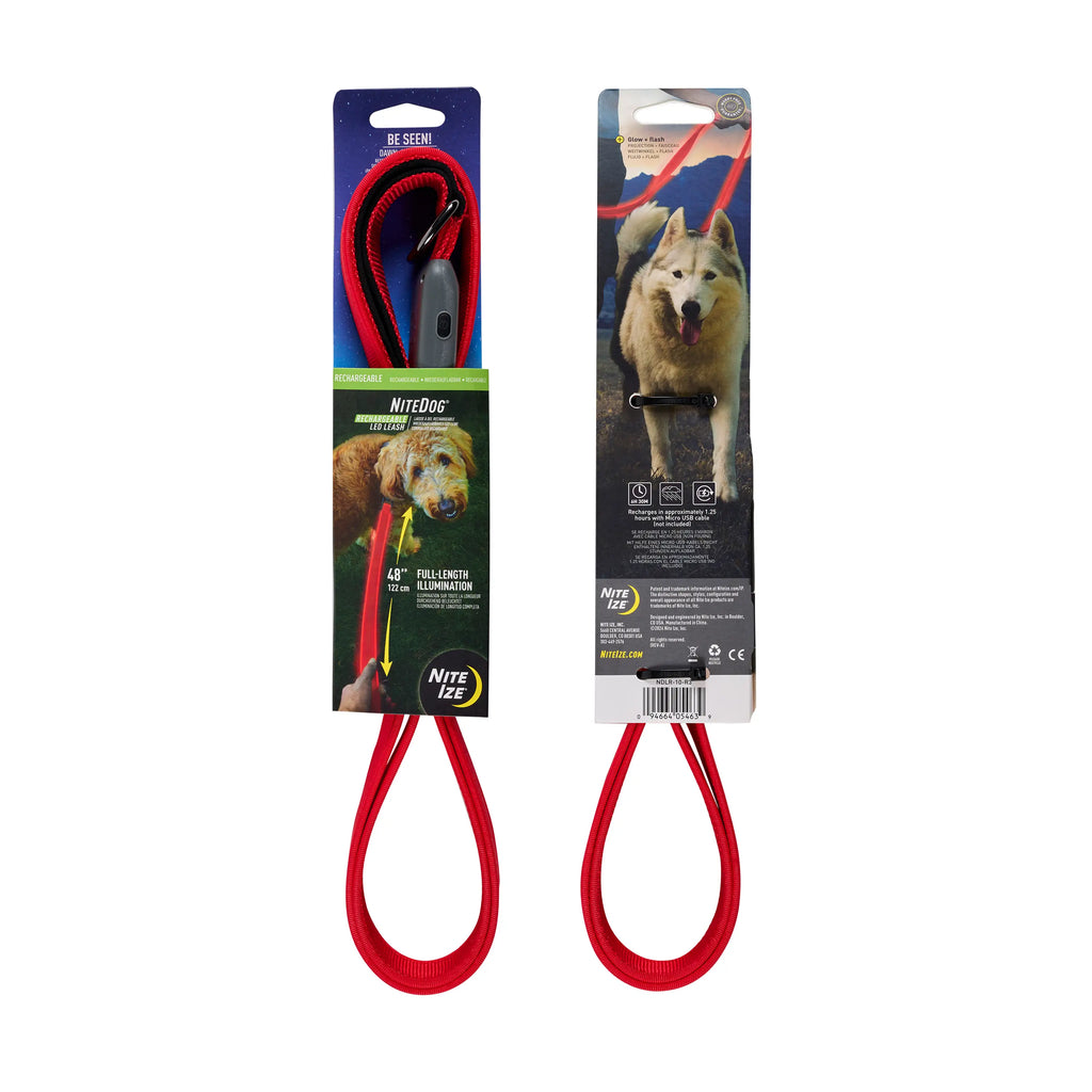 Nite Ize NiteDog Rechargeable LED Leash Red LED - Dog.Dog.Cat.