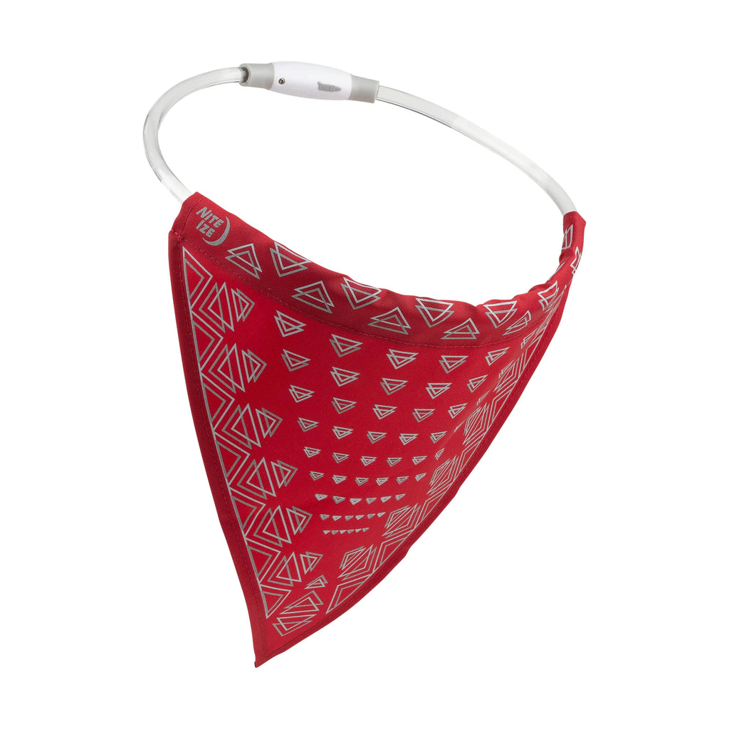 Nite Ize NiteHowl Bandana Rechargeable LED Safety Necklace Disc-O Select Red - Dog.Dog.Cat.