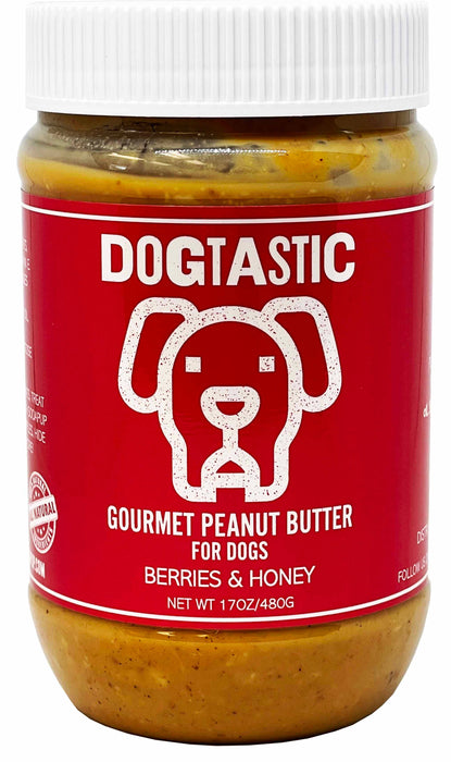Dogtastic Gourmet Peanut Butter for Dogs - Berries & Honey Flavor: Peanut Butter - Berries & Honey