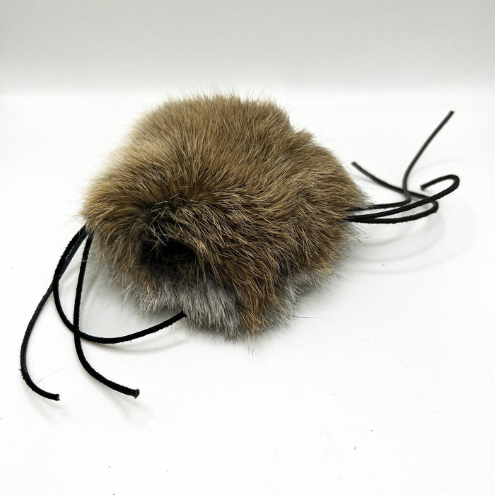 Furwhisker, Cat Toy, Natural Rabbit Fur, Leather Cord