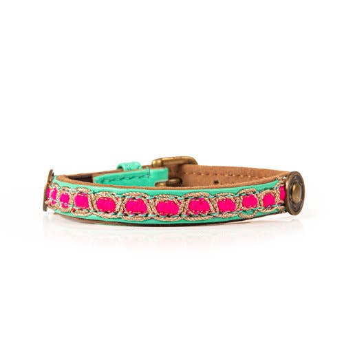 Dog With A Mission - Kattenhalsbandje Coco (21-25 cm) handgemaakt, met belletje
