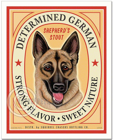 B-112  8x10 Art Print, German Shepherd "Determined German" - Dog.Dog.Cat.