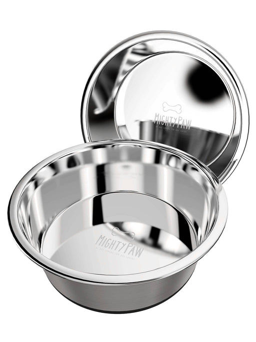 Mighty Paw - Stainless Steel Dog Bowls (2 Pack): Medium