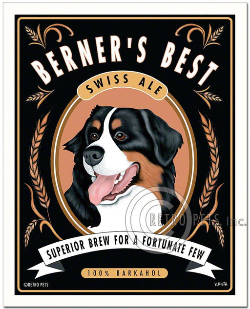 B-106  8x10 Art Print, Bernese Mountain Dog "Berner's Best"