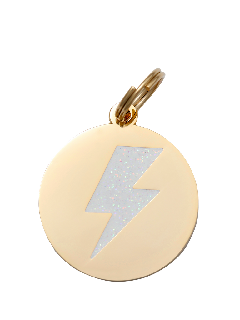 Lightning Bolt Pet ID Tag Gold - Dog.Dog.Cat.