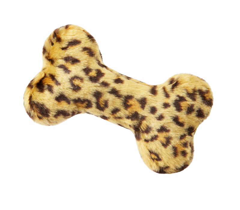 Fluff and Tuff Dog Toys - Leopard Bone