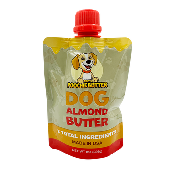 Poochie Butter - 8oz Dog Almond Butter Squeeze Pack - Dog.Dog.Cat.