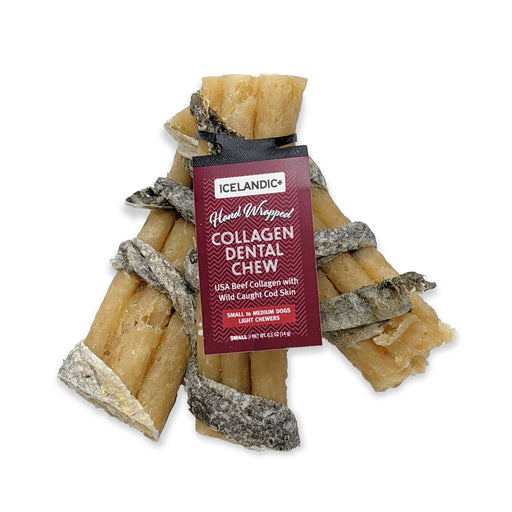 Icelandic+ Beef Collagen Dental Chews Cod Skin 4" Dog Treat