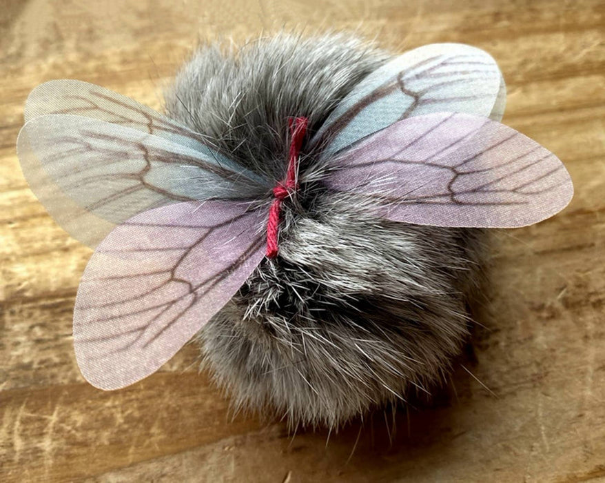 Natural Rabbit Fur, Cheese Cloth Wings, Cat Toys, Fur-Bumble