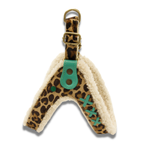 Dog With A Mission - Leopard Print Dog Harness with Fleece lining.  Easy step in design - Dog.Dog.Cat.