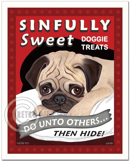 T-113  8x10 Art Print, Pug "Sinfully Sweet"
