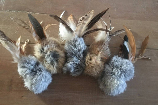 Birbit Natural Rabbit Fur & Feathers, Handmade Cat Toys, Birbits